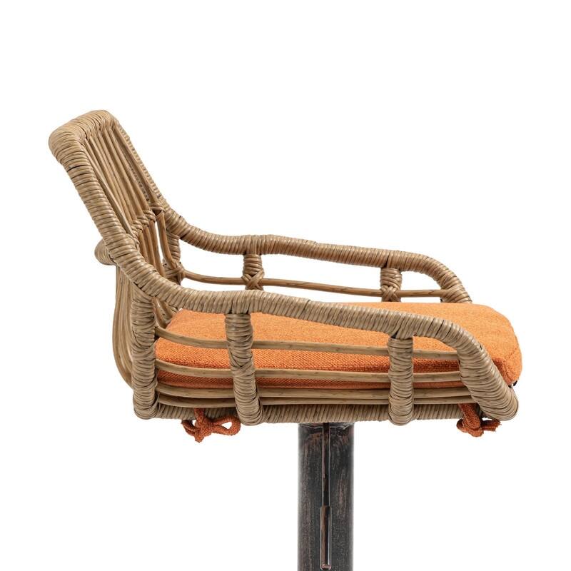 Modern Swivel Bar Stools Set of 2 Adjustable Counter Height Chairs with Footrest for Kitchen, Dining Room