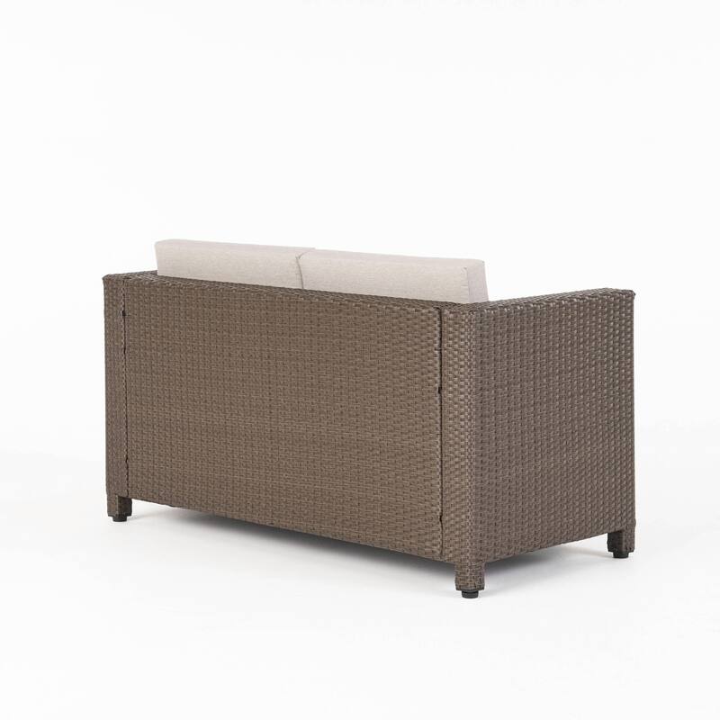 Puerta Outdoor 8-piece Wicker Sofa Chat Set with Cushions by Christopher Knight Home