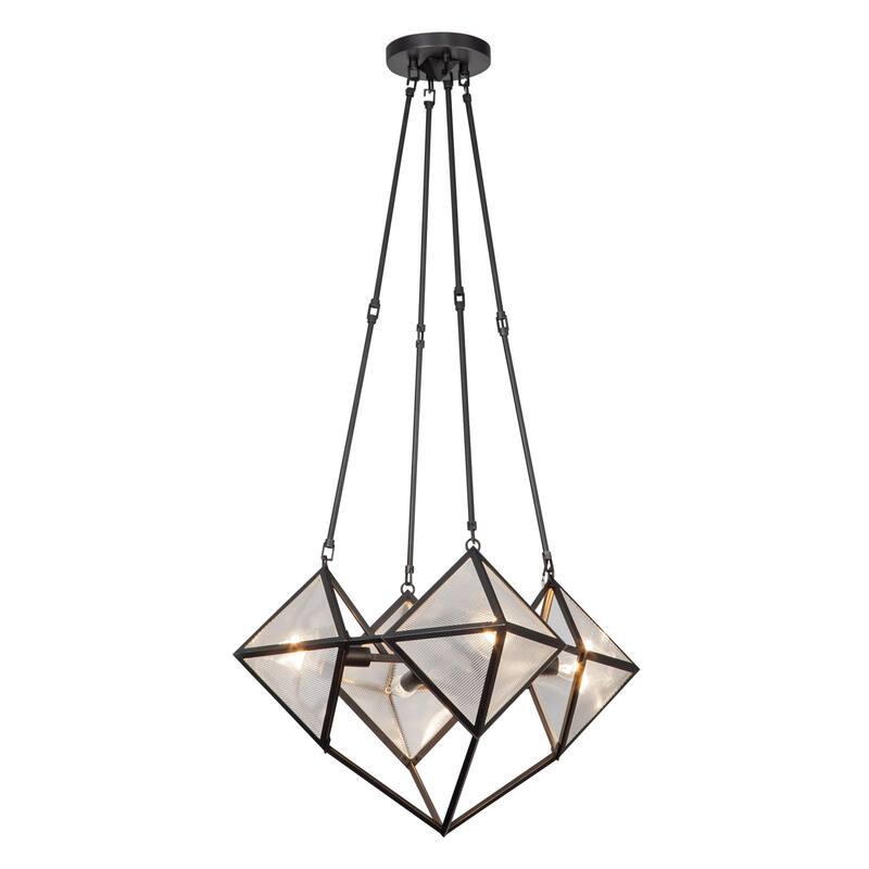 Alora Lighting CH332421 Cairo 8 Light 21" Wide Chandelier - Urban Bronze / Clear Ribbed Glass