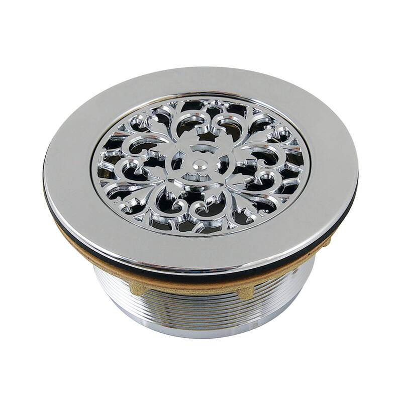 Kingston Brass Watercourse 4-1/4 Inch Round Brass Shower Base Drain - Polished Chrome