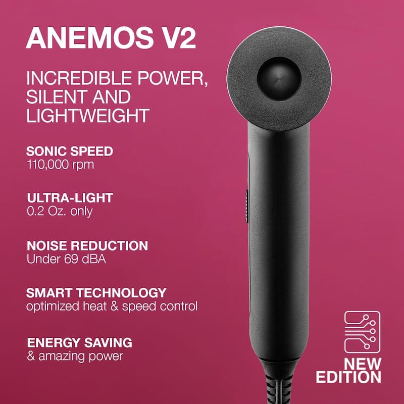 Elchim Anemos V2 Ultra-Light Hair Dryer with Sonic Technology