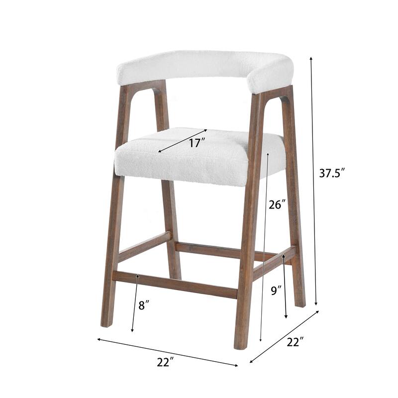 Christopher Knight Home - Modern Upholstered Wooden Counter Stools - 26" Seat Height Bar Stools with Back, Set of 2