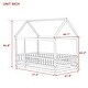 preview thumbnail 6 of 9, Twin Size House Bed Wooden Floor Bed with Roof Frame,Safety Guardrails