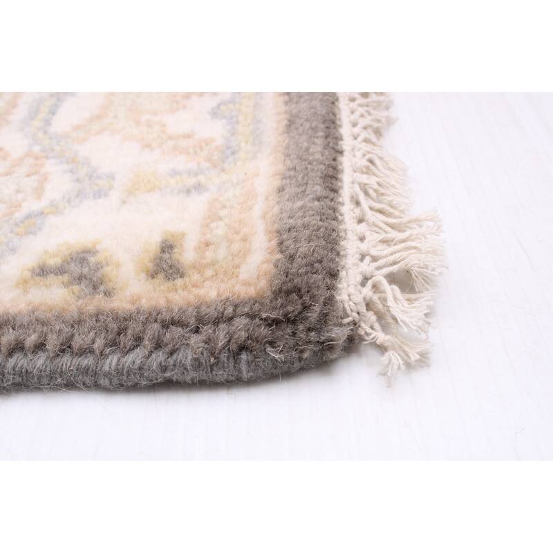 ECARPETGALLERY Hand-knotted Royal Oushak Dark Grey Wool Rug - 2'7 x 10'0