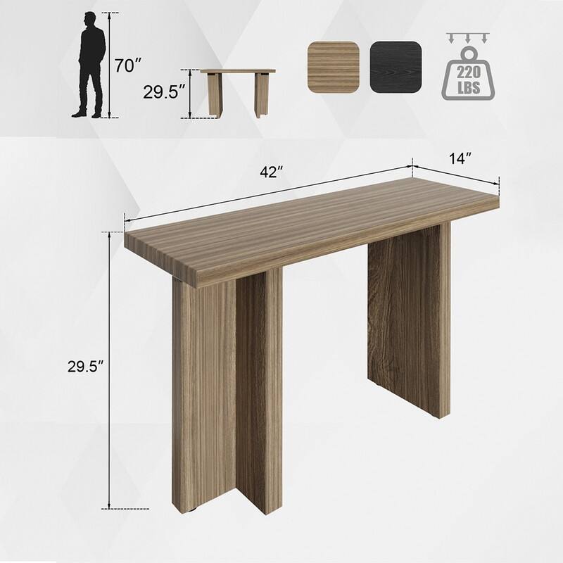 42''Modern Wooden Narrow Console Table for Entryway and Living Room