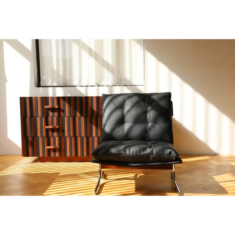 Faux Leather Chair with High Back