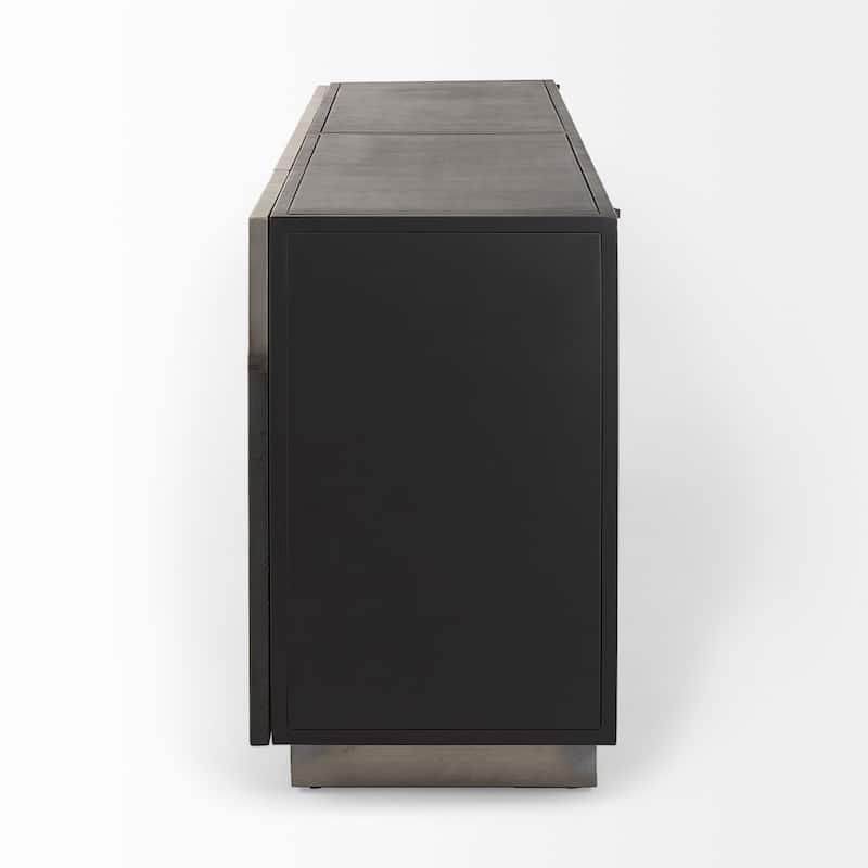 Roxdale Silver & Black Solid Iron w/ Acid Wash Finish Sideboard - 82"W x 29"H x 18"D