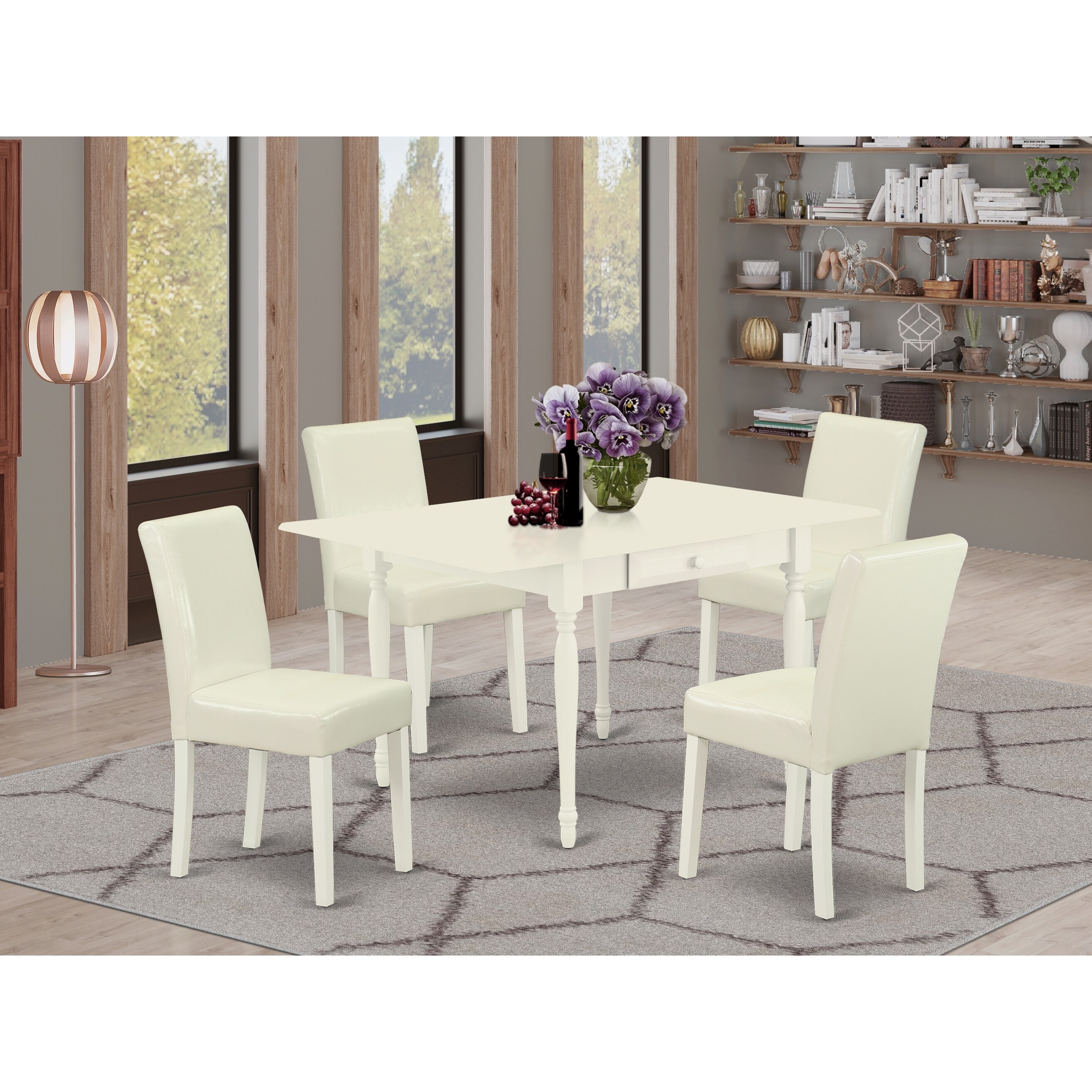 Shop For Small Dining Table And Parson Chairs With White Color Pu Leather Upholstery Seat Number Of Chairs Option Overstock 32448353