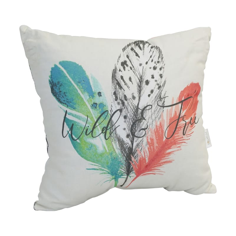 17-inch Square Reversible Multi-pattern Outdoor Throw Pillow (Set of 2) - Set of 1 - Wild and Free