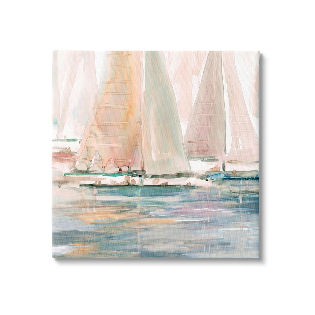 Stupell Warm Sunlit Sailboats Reflection Ocean Water Surface Canvas Wall Art, Design by Carol Robinson
