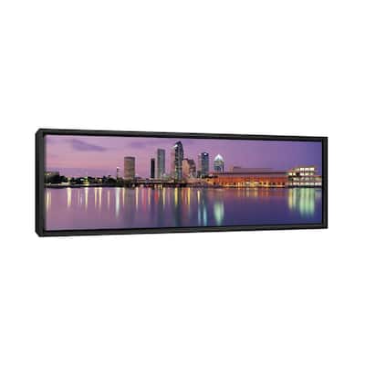 iCanvas "Tampa Panoramic Skyline Cityscape (Dusk)" by Unknown Artist Framed Canvas Print