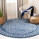 preview thumbnail 12 of 91, SAFAVIEH Tulum Yolonda Rustic Moroccan Boho Rug 10'x10'Round - Navy/Ivory