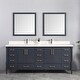preview thumbnail 42 of 127, Willow Collection 84 in W x 22 in D x 36 in H Aberdeen Double Bowl Sink Bathroom Vanity with Countertop