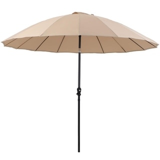 Overstockphi Villa 10ft Outdoor Patio Umbrella 16 Fiberglass Ribs With Push Button Tilt Crank Market Umbrella For Garden Terrace Pool Beige Dailymail