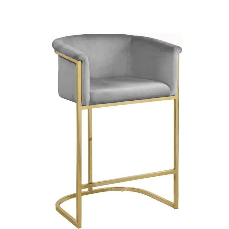 kanye Velvet Stool ( set of 2) - Grey