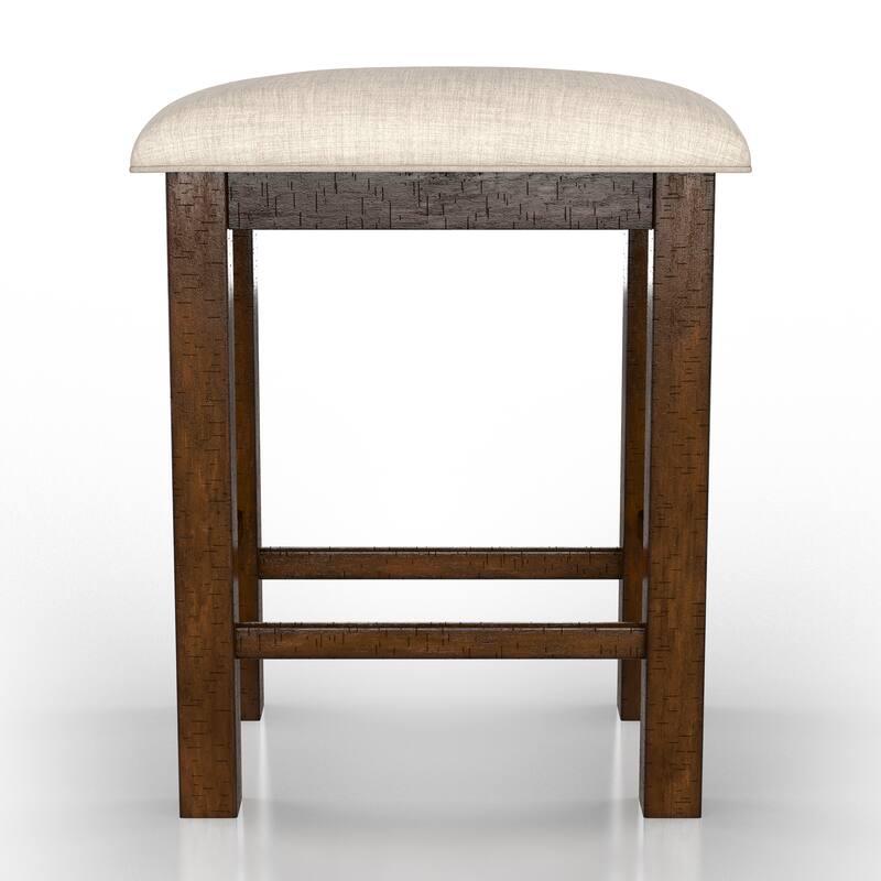 Deblynn Rustic Oak Fabric Counter Height Stool (Set of 2) by Furniture of America