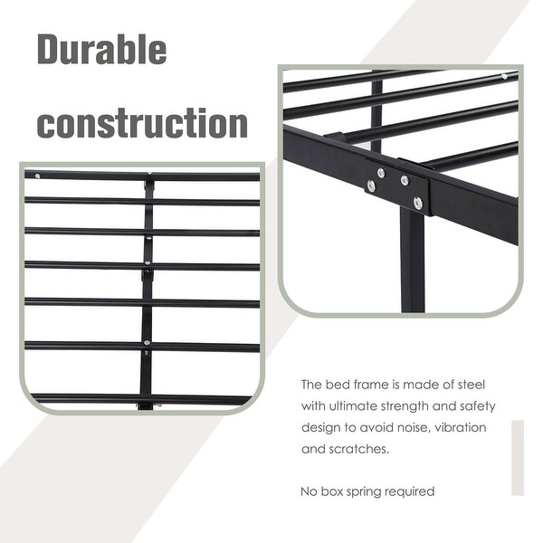 Alazyhome Modern Design Black Metal Platform Bed Frame with Alazyhome Modern Design Black Metal Platform Bed Frame with