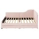 preview thumbnail 23 of 28, Twin Stripe L-shaped Semi-enclosed Daybed wStorage Drawers, Corduroy Upholstered Daybed, Wood Slat Support, No Spring Box Need