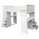 preview thumbnail 4 of 4, Twin Over Twin Bunk Bed with Built-in Desk, White