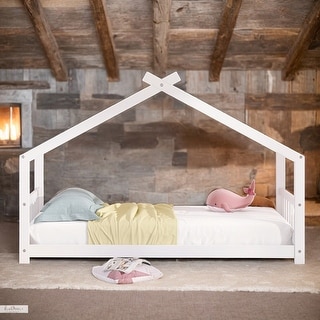 Twin Size Playhouse Design House Bed Wood Bed,Solid Construction For Bedroom