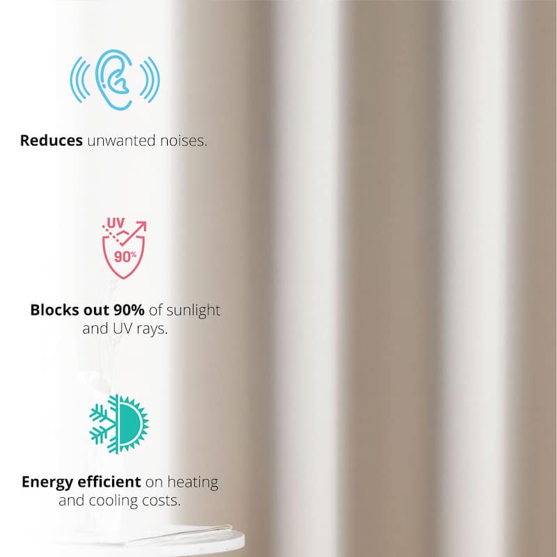 HLC.me Oxford Blackout Curtains - Thermal Insulated Window Treatment Grommet Panels, Set of 2