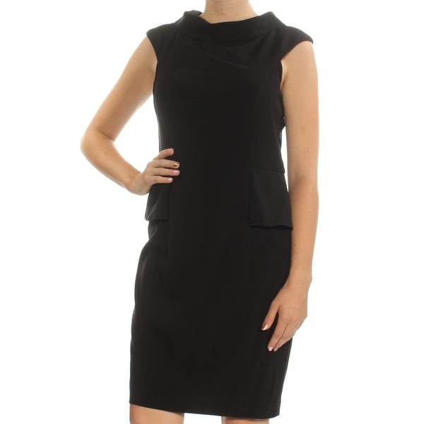 Black Knee Length Peplum Dress
