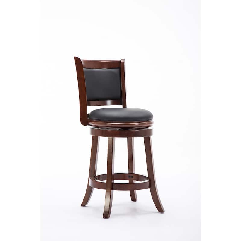 Augusta Wood Upholstered Swivel Counter Barstool