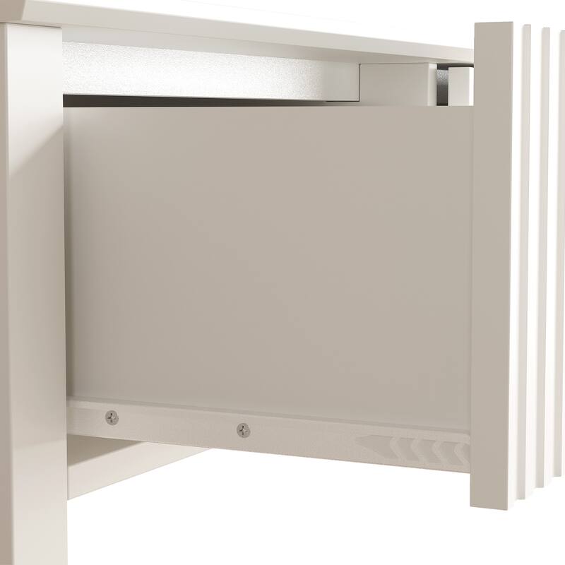 Fluted Console Table with 3 Drawers