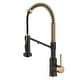 preview thumbnail 28 of 158, Kraus Bolden 2-Function 1-Handle Commercial Pulldown Kitchen Faucet KFF-1610 - 19 1/4" Height (Filter Faucet) - BBMB - Brushed Brass/ Matte Black
