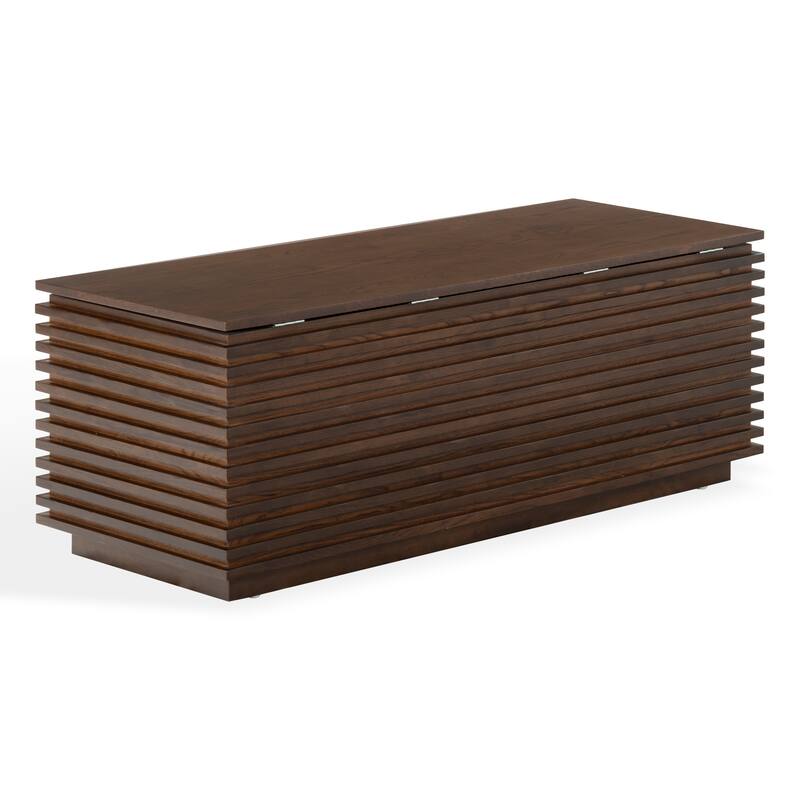 SAFAVIEH Couture Zuzu Wood Storage Bench - 50"W x 18"D x 18"H