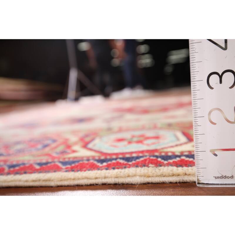 Beige Kazak Oriental Area Rug Handmade Traditional Wool Carpet - 4'10" x 5'9"