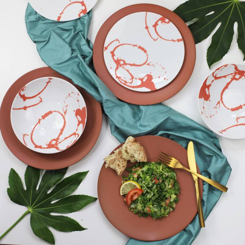 Euro Ceramica Nile Mix & Match 12 Piece Porcelain Dinnerware Set - Mix & Match