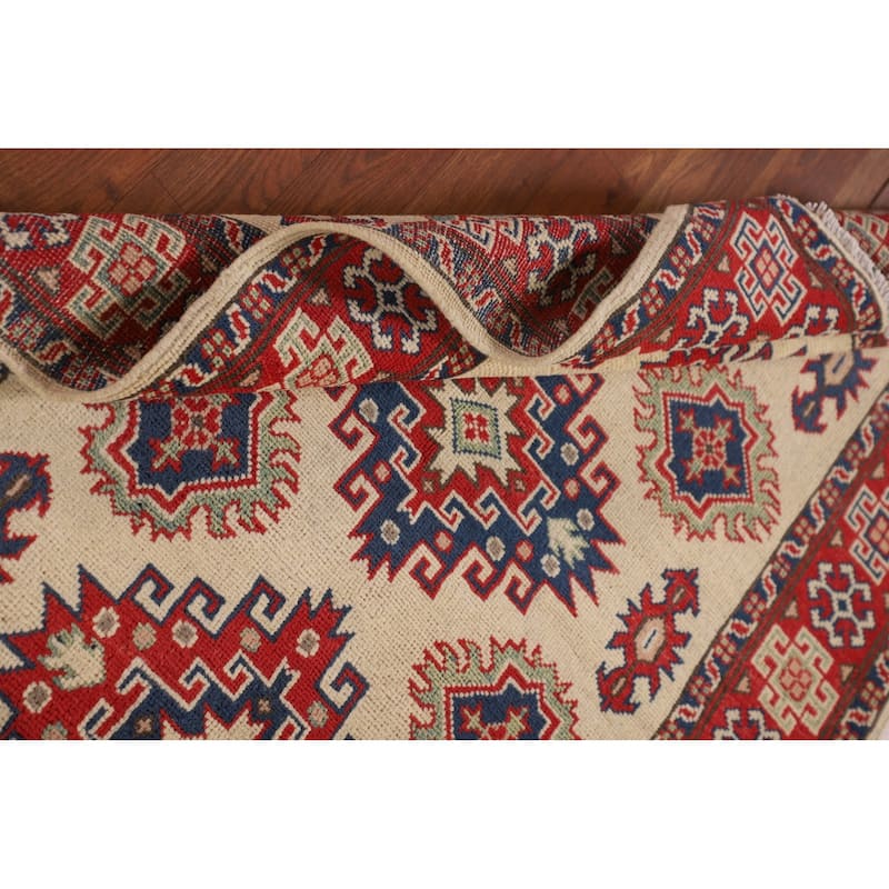 Traditional Kazak Accent Rug Handmade Wool Carpet - 3'5"x 5'1"