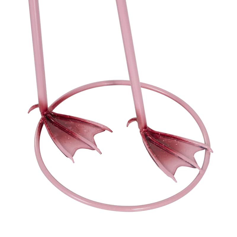 Metal Flamingo Tall Textured Ombre Decorative Garden Sculpture - Set of 2 Pink - Roche River Decor