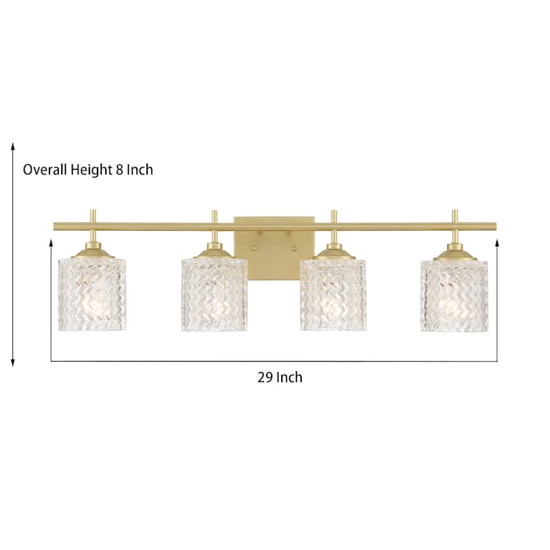 Frenia 4-light Modern Dimmable Bathroom Vanity Light with Art Glass