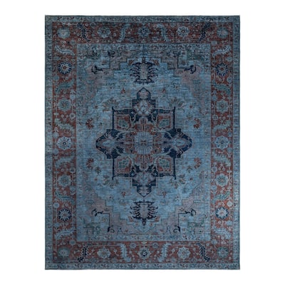 Overdyed, One-of-a-Kind Hand-Knotted Area Rug - Gray - 9' 0" x 11' 7"