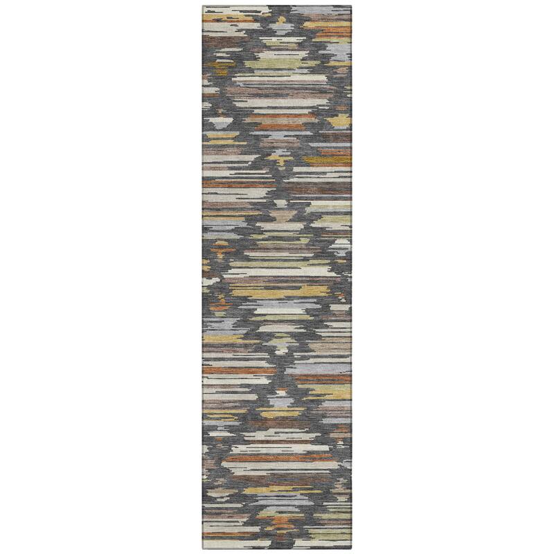 Machine Washable Indoor/ Outdoor Modern Trellis Chantille Rug