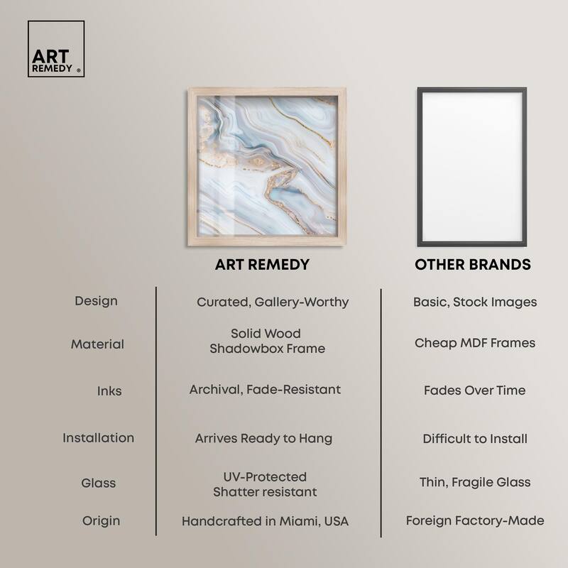 Icy Glitter Stone I Shadowbox by Art Remedy