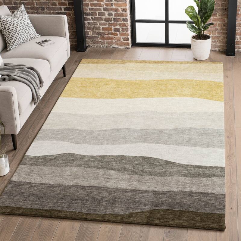 Premium Washable Super Soft Ombre Stripe Mayfield Rug - Pewter - 9' x 12'