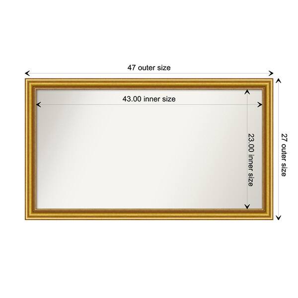 dimension image slide 80 of 93, Wall Mirror Choose Your Custom Size - Extra Large, Townhouse Gold Wood