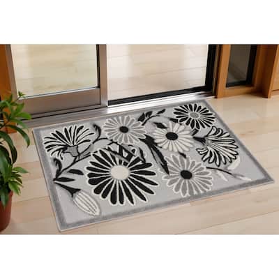 Alfiro Botanic Elegance Sun-Resistant Colors Current & Stylish Outdoor Rug - 3' X 4'