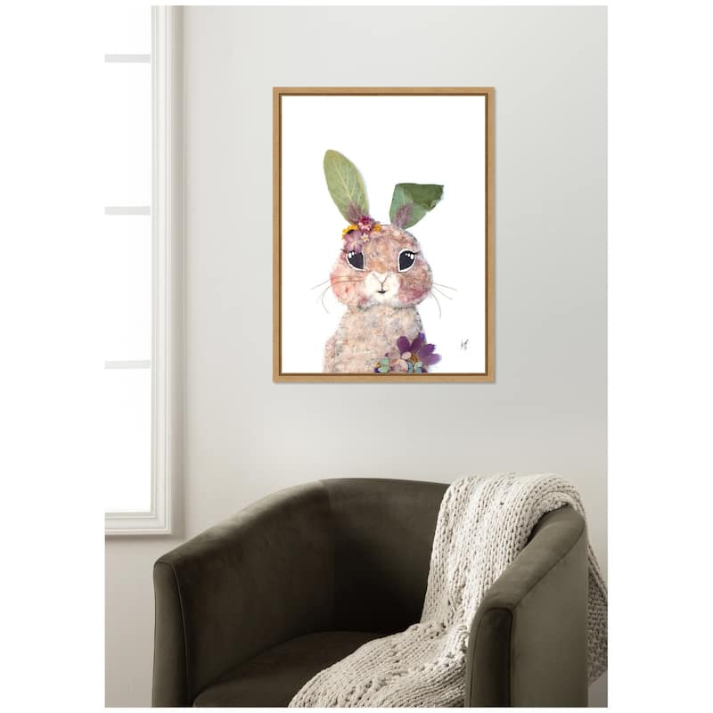 Kate and Laurel Bunny by Madeline Jeppesen Framed Canvas Wall Art Print
