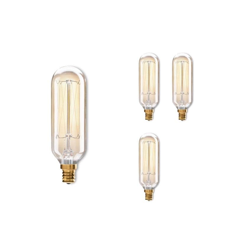 Bulbrite Pack of (4) T8 Dimmable Antique Nostalgic Thread Filament Incandescent Bulb - 40 Watt