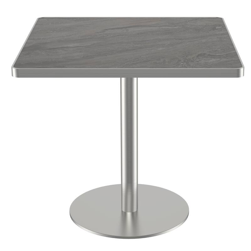 Square Modern Dinning Table 31.5 inches Bistro Table Tulip Table with Faux Marble top, Sturdy Metal Frame Diameter