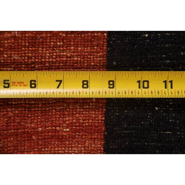 Vegetable Dye Gabbeh Modern Area Rug Handmade Wool Carpet - 6'7" x 9'7"