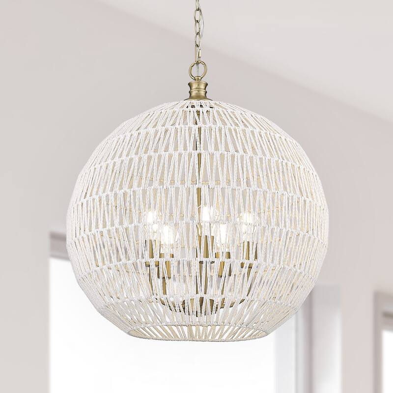 Florence 25" Wide 5-Light Pendant with Rope Shade