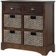 preview thumbnail 38 of 48, 28” Farmhouse Solid Wood Storage Cabinet with Two Drawers and Four Rattan Baskets