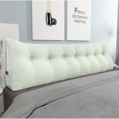 WOWMAX Bed Rest Wedge Back Reading Pillow Headboard Ivory King Size