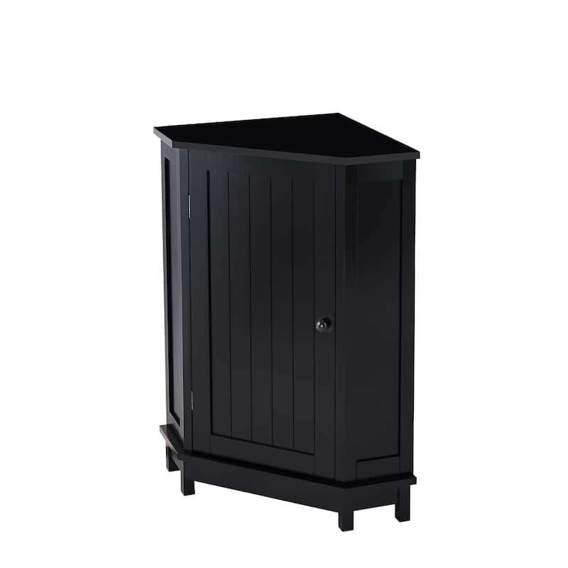 GDFStudio - Elara 31" Triangle Corner Bathroom Cabinet with Adjustable Shelf, Compact MDF Organizer
