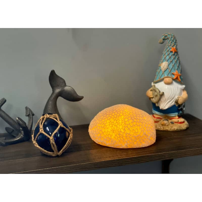 6 Inch Resin Led Brain Coral Accent Lamp Table Light - 3.25 X 6 X 5 inches